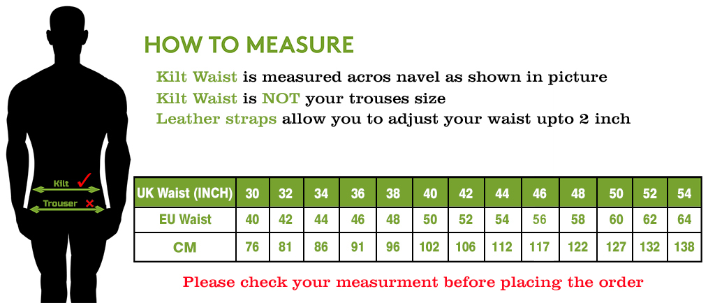 Kilt Measurement Chart